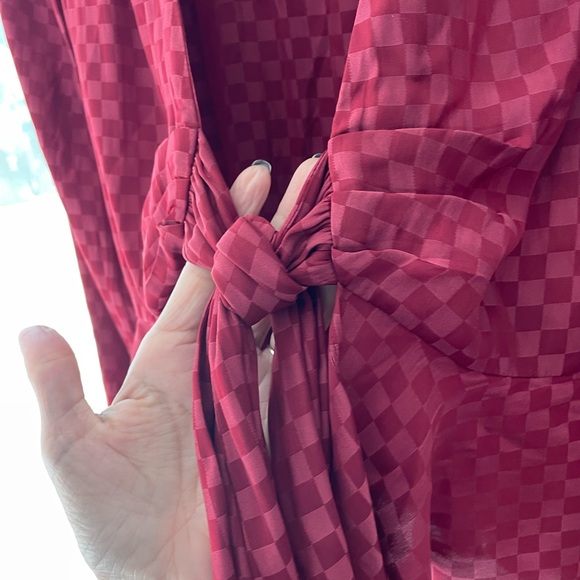 48• WAYF Long Sleeve Peplum Tie Front Blouse XS - Picture 8 of 10